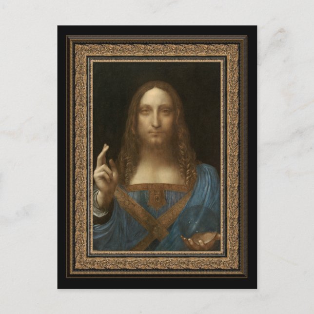 Leonardo da Vinci 1500 Salvator Mundi Cartão Posta (Frente)