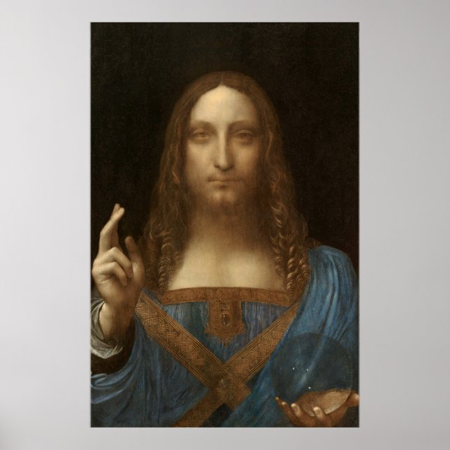 Leonardo da Vinci Salvator Mundi Poster Impressão (Frente)