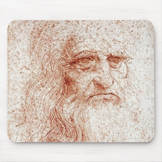 Leonardo da Vinci Self Portrait Art Mouse Pad (Frente)