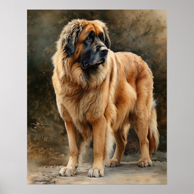 Leonberger Dog Art Impressão Poster (Frente)