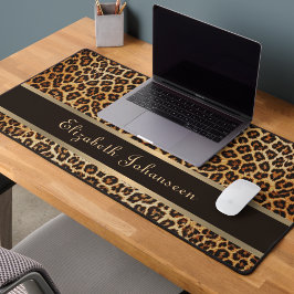 Leopard Animal Print Brown & Dourado Stripe Glamor