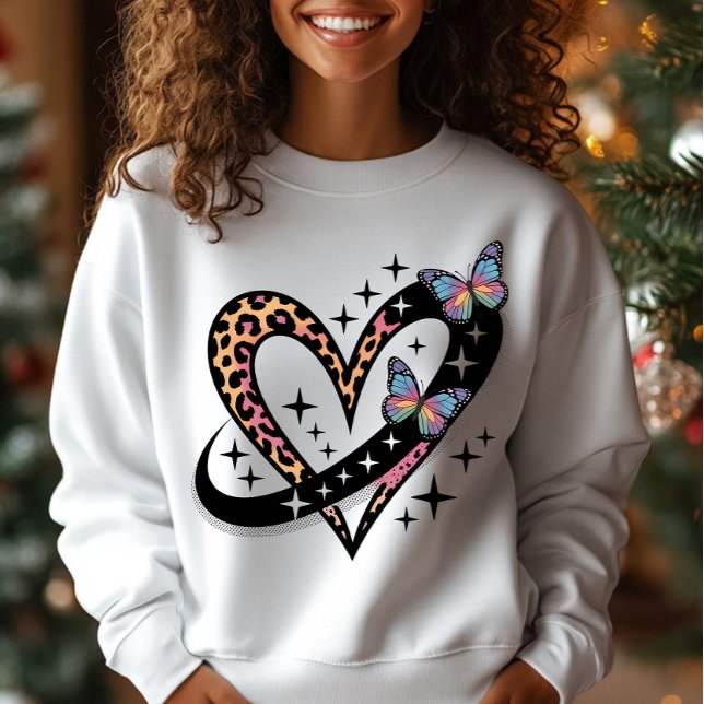 Leopard Heart Infinity Butterfly T-Shirt (Criador carregado)