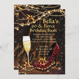 Leopard Imprime Damas Convites de Aniversário