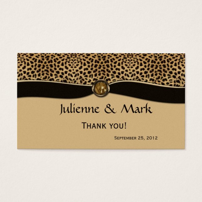 Leopard Imprime FAUX Ribbon Jewel Casamento Favor (Frente)