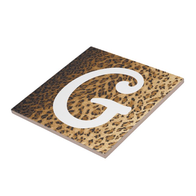 Leopard Imprimir as iniciais do monograma G (Lateral)