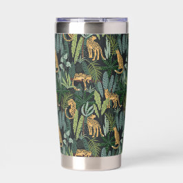 Leopard Jungle Forest Illustration Seamless Patter