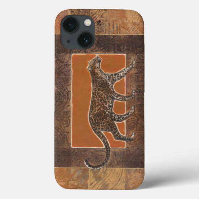 Leopard on Orange and Brown Background (Verso)