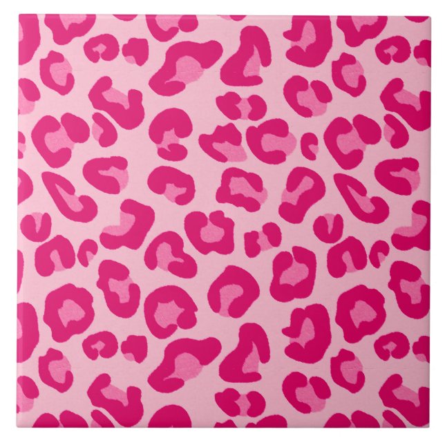 Leopard Print em Pastel Pink, Hot Pink e Fuchsia (Frente)