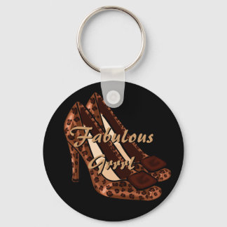 Leopard Print Heels Chaveiro