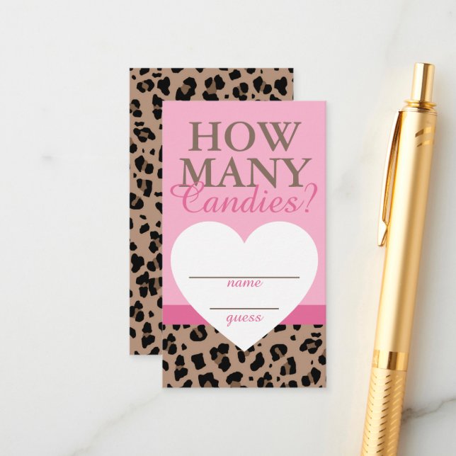 Leopard & Rosa Jogo de Quantas Balas Cartões de Pa (Frente/Verso In Situ)