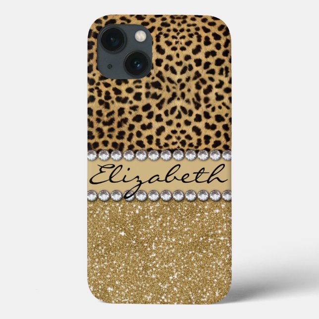 Leopard Spot Dourado Glitter Rhinestone PHOTO IMPR (Verso)