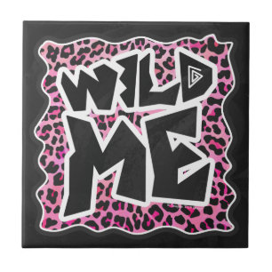 Leopard Wild Me Design preto e rosa quente