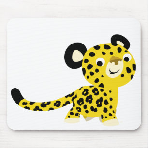 Leopardo amigável Mousepad dos desenhos animados