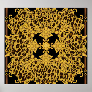 Leopardo Barroco, Impressão Animal Ornamentado