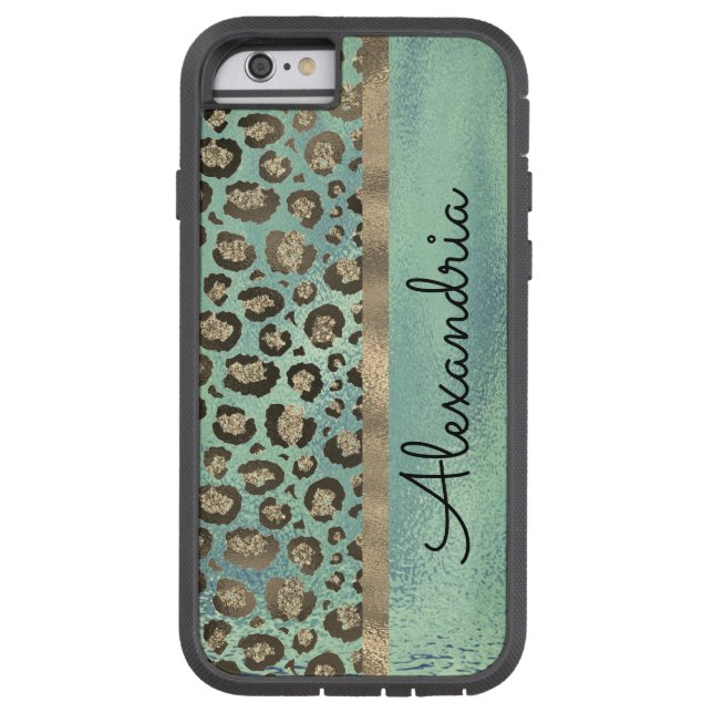 Leopardo brilhante impresso em verde brilhante (Verso)