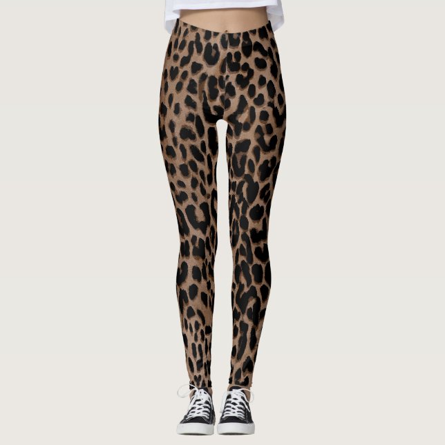 Leopardo Clássico Imprimir Leggings Chic Animal