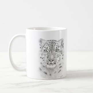 Leopardo-da-neve - canecas de arte animal