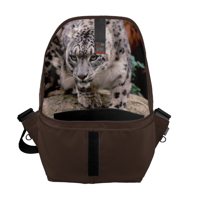 Leopardo de neve da bolsa mensageiro (Front Open)