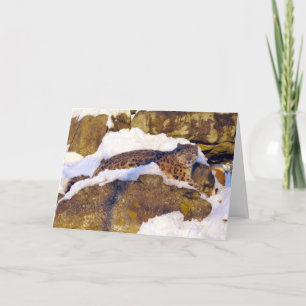 Leopardo de neve do cartão de Natal