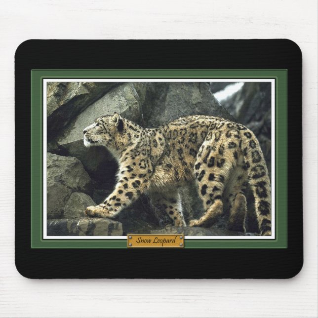 Leopardo de neve Mousepad (Frente)