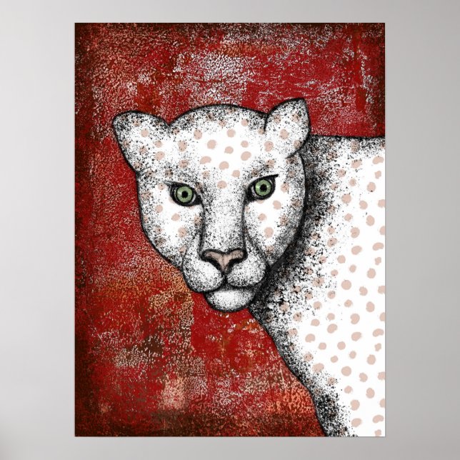 Leopardo De Ponta Diz Ei Poster Wall Art (Frente)