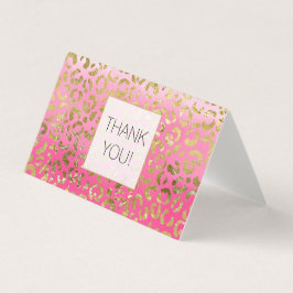 Leopardo Dourado Pink Watercolor Obrigado