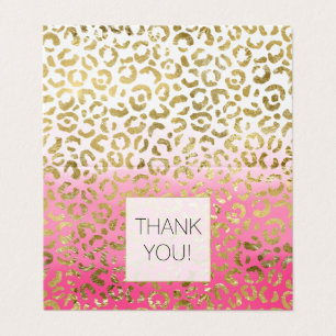 Leopardo Dourado Pink Watercolor Obrigado