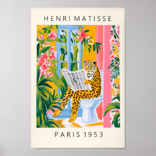 Leopardo Em Um Banheiro, Poster De Banheiro Engraç