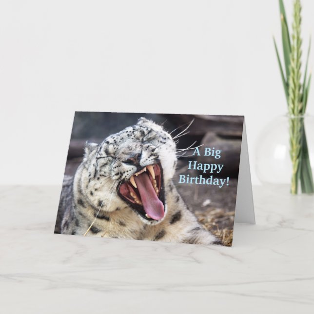 Leopardo Feliz Aniversário Cartão (Frente)