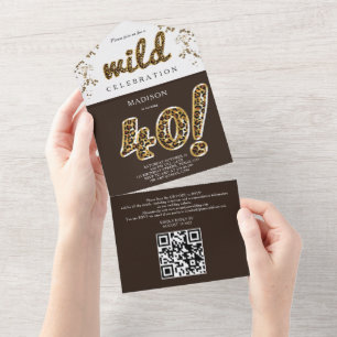 Leopardo Foil Balão aniversário de 40 anos QR Code