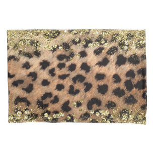 Leopardo Guepardo Estampa Animal Dourado Lantejoul