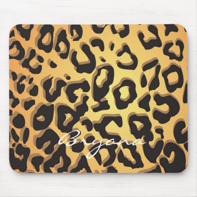 Leopardo Imprime Chita Animal Glamor Mouse Pad (Frente)