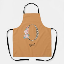 Leopardo Imprimir Floral O Monograma Apron