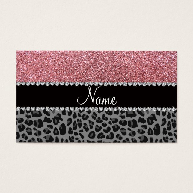 Leopardo negro de brilho rosa pastel (Frente)