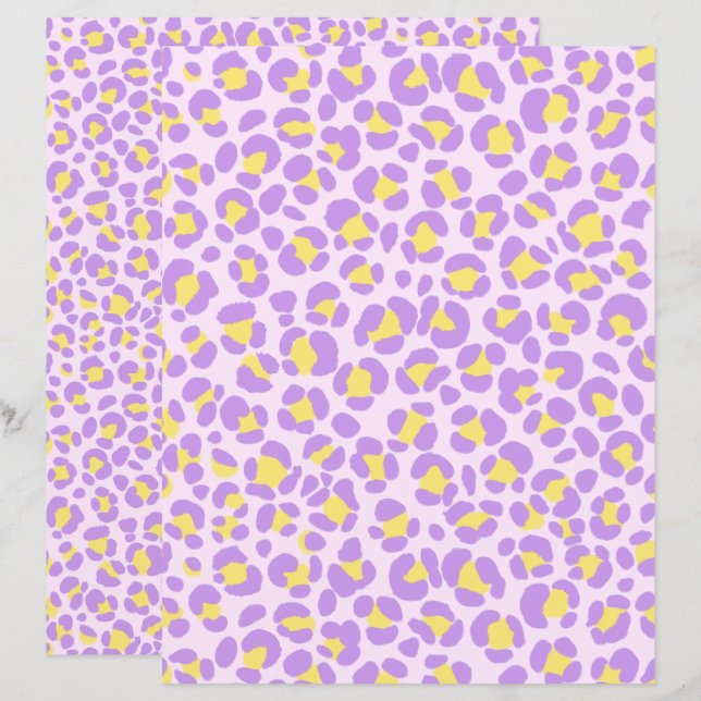 Leopardo Rosa Roxo Amarelo (Frente/Verso)