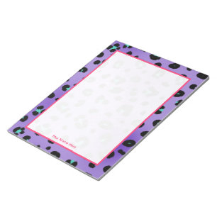 Leopardo roxo bloco de notas personalizado