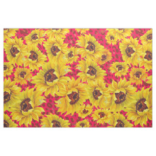 leopardo vermelho e tecido amarelo do girassol