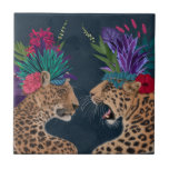 Leopardos Hot House | CASAL<br><div class="desc">Este impressão apresenta um par de chitás enfeitado no jardim floral | Por Fab Funky. ID da imagem: 192444GG</div>