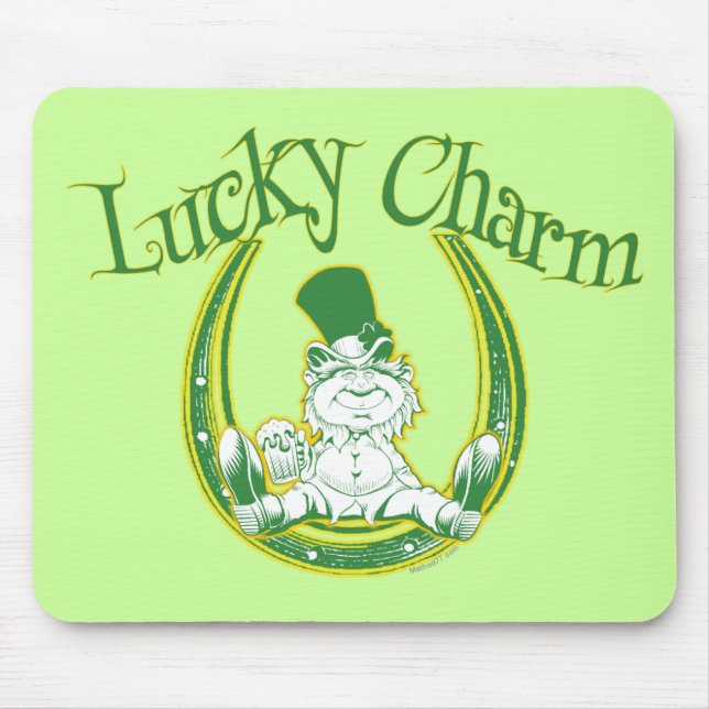 Leprechaun afortunado Mousepad do encanto (Frente)