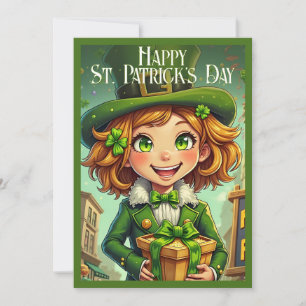 Leprechaun alegre - Rua. Carro Feliz Dia de Patric