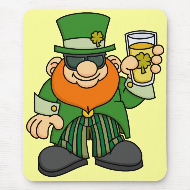 Leprechaun com cerveja Mousepad (Frente)