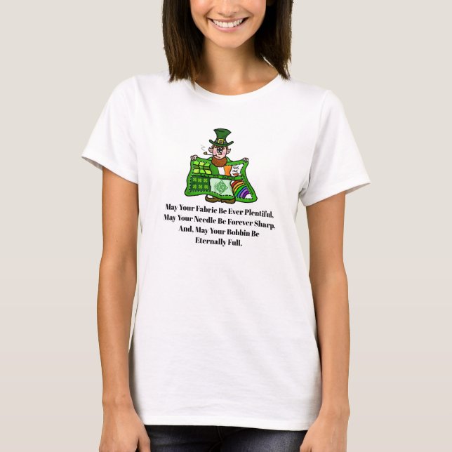 Leprechaun Irlandês com Camiseta Quilt (Frente)