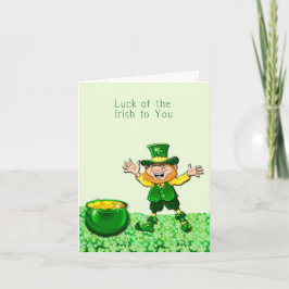 Leprechaun Luck do cartão irlandês
