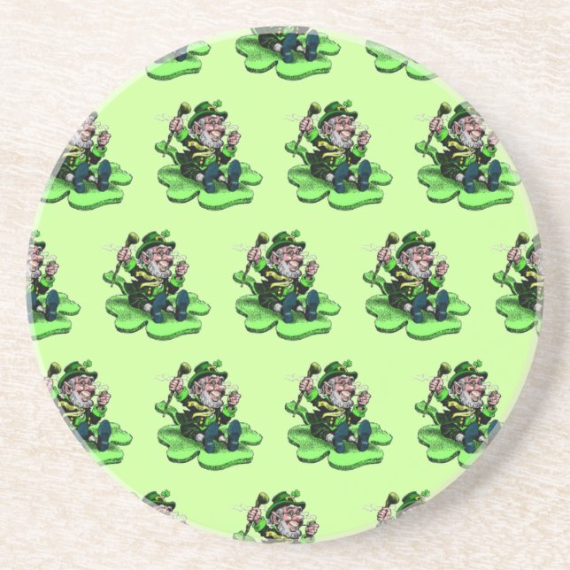 Leprechaun Na Porta copos Shamrock Sandstone (Frente)