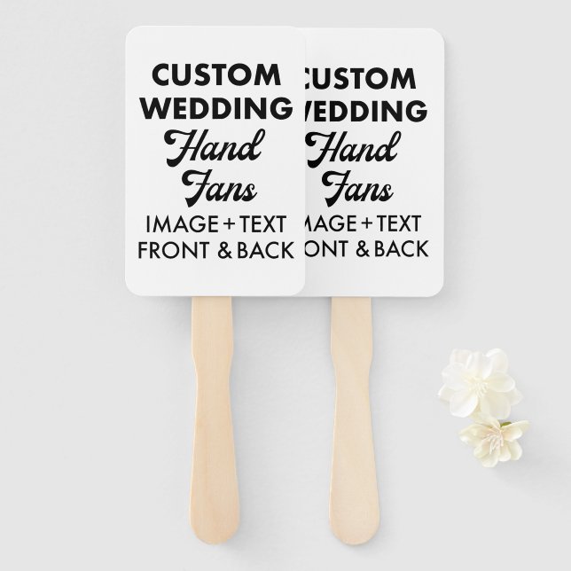 Leque 10 x Fãs personalizadas personalizadas de casament (Frente e Verso)
