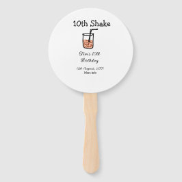 Leque 10th Shake 10th feliz aniversário, milkshake scrib