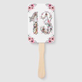 Leque 13 Aniversário Foto Collage Pink Girl Flor White