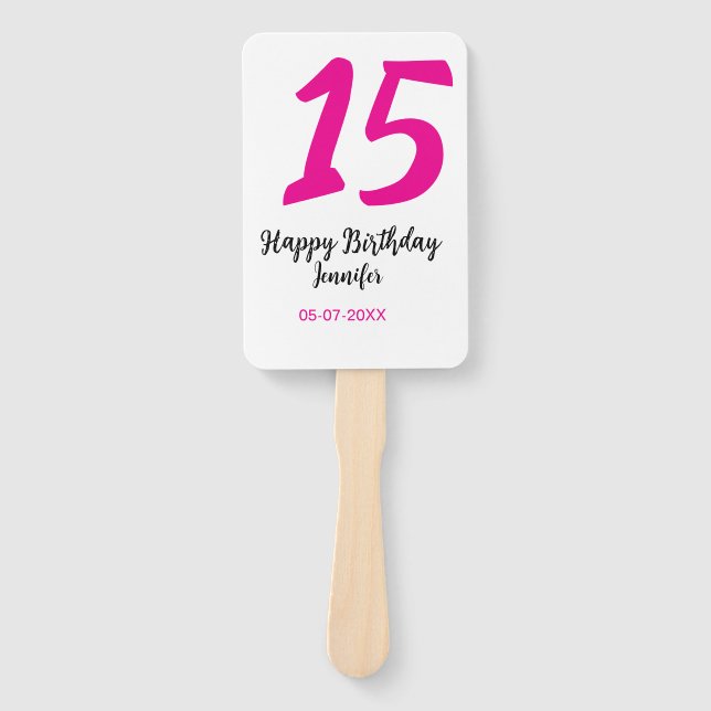 Leque 15 aniversário quiencenera adicionar data ano mode (Frente)