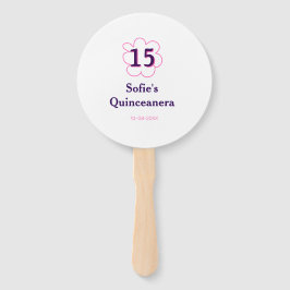 Leque 15 quinceanera feliz aniversário rosa púrpura