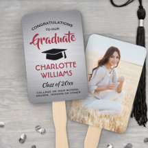 1 Foto Graduação Elegante Cinza Brilhante Vermelho